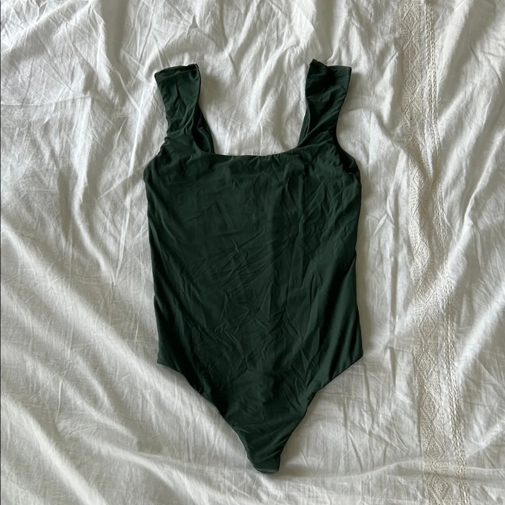 Aerie Green Bodysuit One Piece with Square Neckline - Picture 1 of 2